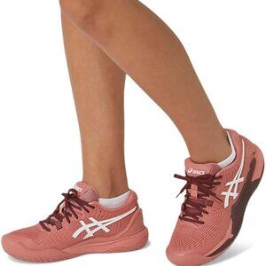 Asics Gel Resolution 9 Women Tennis Light Garnet White Size 7.5 EUC